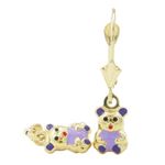 14K Yellow gold Panda chandelier earrings for Children/Kids web474 1