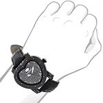 Luxurman Genuine Diamond Heart Watch 0.25ct Polished Black Tone Dial 3