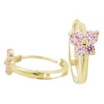 14K Yellow gold Butterfly cz hoop earrings for Children/Kids web324 1