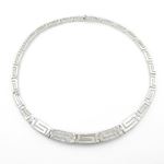 Ladies .925 Italian Sterling Silver fancy vintage cz necklace Diameter - 5.5 inches Width - 8.5mm 1