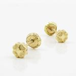 14K Yellow gold Fancy flower stud earrings for Children/Kids web179 3