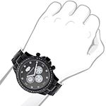 2 Carat Black Diamond Large Bezel Watch for Men by Luxurman Phantom Chronograph 3