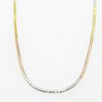 Ladies .925 Italian Sterling Silver Tri Color Snake Link Chain Length - 16 inches Width - 1mm 3