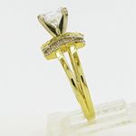 10K Yellow Gold womens wedding band engagement ring ASVJ56 3