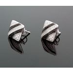 Sterling Silver Unisex Fashion Square Hand Set Stud Earrings ME0225 1