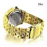 Matching His and Hers Yellow Gold Plated Diamond Watch Set 1.05ct by Centorum 3