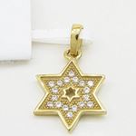 Womens Yellow star of david cz pendant Silver29 3