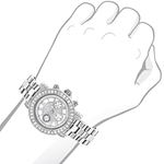 Luxurman Watches Ladies Diamond Watch 3ct Silver Stainless Band and Case 3