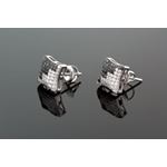 Sterling Silver Unisex Fashion Hand Set Stud Earrings ME0218d 1