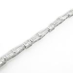 Ladies .925 Italian Sterling Silver princess cut cz bracelet Length - 8 inches Width - 3mm 3