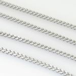 10K White Gold Franco Chain Necklace with Lobster Claw Clasp 3