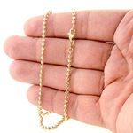 14K YELLOW Gold SOLID MOON CUT Chain - 24 Inches Long 2.5MM Wide 3