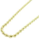 "Mens 10k Yellow Gold skinny rope chain ELNC10 24"" long and 3.3 mm wide 1"