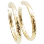 10k Yellow Gold earrings Min bamboo hoop AGBE52 1