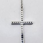 Womens Sterling silver White jesus cross pendant necklace 3