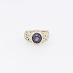 10k Yellow Gold Syntetic purple mother gemstone ring ajr20 Size: 2.5 3