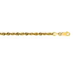 14K Yellow Gold 3.0mm wide Diamond Cut Lite Rope Chain with Lobster Clasp 1