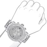 Luxurman Large 2 Row Real Diamond Bezel Watch 5ct New Arrival Extra Bands 3