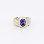 10k Yellow Gold Syntetic purple gemstone ring ajjr41 Size: 2.25 3