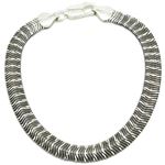 Womens Sterling silver White skinny snake bracelet 1