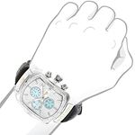 Large Watches: Luxurman Bullion Real Diamond Watch For Men 0.18ct Chronograph 3