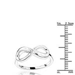 Luxurman Love Quotes: Sterling Silver Infinity Diamond Ring For Women (size 10) 3