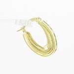 Womens 10k Yellow gold White cz hoop earring ELMI10 3