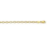 14K Yellow Gold 3.2mm wide Diamond Cut Oval Rolo Chain with Lobster Clasp 1