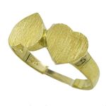 10K Yellow Gold womens dual heart ring ASVJ28 1