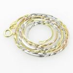 Ladies .925 Italian Sterling Silver Tri Color Snake Link Chain Length - 18 inches Width - 1mm 1