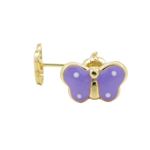 14K Yellow gold Butterfly stud earrings for Children/Kids web234 1