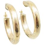 10k Yellow Gold earrings Fancy puff bamboo gold earrings AGBE66 1