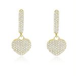 Ladies 14K Dangle Natural 0.75 Ctw Pave Set Diamon