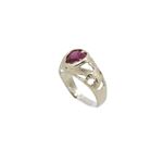 10k Yellow Gold Syntetic red gemstone ring ajjr73 Size: 2.25 1