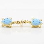 14K Yellow gold Tortoise chandelier earrings for Children/Kids web379 3