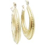 10k Yellow Gold earrings Round moon hoop AGBE50 1