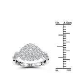 14K Ladies Halo Cluster Natural 1.1 Ctw Diamond-3