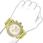 Large Diamond Bezel Watch For Men Yellow Gold Pl-3