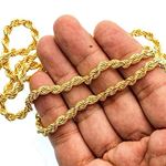 10K YELLOW Gold HOLLOW ROPE Chain - 28 Inches Long 5MM Wide 3