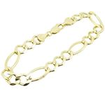 Mens 10k Yellow Gold figaro cuban mariner link bracelet AGMBRP29 8.5 inches long and 10mm wide 1