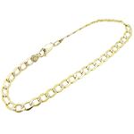 Mens 10k Yellow Gold diamond cut figaro cuban mariner link bracelet AGMBRP11 8 inches long and 5mm w