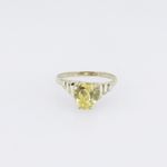 10k Yellow Gold Syntetic yellow gemstone ring ajr32 Size: 7.25 3
