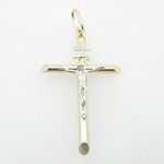 Mens 10K Solid Yellow Gold white jesus cross Length - 2.09 inches Width - 1.10 inches 1