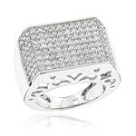 Mens Ring 14K Gold Pave Diamond Band 4Ctw (White G