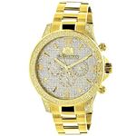 Luxurman Liberty Mens Real Diamond Watch 0.5ct Yellow Gold Plated Swiss Movement 1