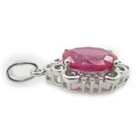 Ladies .925 Italian Sterling Silver chandelier pendant with pink stone Length - 27mm Width - 14mm 3