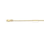 14K Yellow Gold 1.1mm wide Shiny Round Diamond Cut Wheat Chain with Lobster Clasp 1