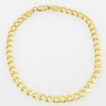 Mens 10k Yellow Gold diamond cut figaro cuban mariner link bracelet 8 inches long and 5mm wide 3