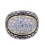 "Ladies .925 Italian Sterling Silver white cz synthetic gemstone ring SAR57 6