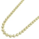 "14K Yellow gold moon cut bead link chain 24"" Long 3MM Wide MLC33 1"